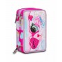 ASTUCCIO scuola 3 ZIP seven SJ GANG pencil case HEART LOLLY tre piani ROSA completo SEVEN - 1