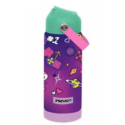 BORRACCIA seven ACCIAIO INOX tenuta stagna VIOLA E VERDE bottle TERMICA caldo e freddo SEVEN - 1