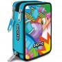 ASTUCCIO scuola 3 ZIP giotto YOUNG STREET tre piani TRIPLO SCOMPARTO premium BLU completo - 1