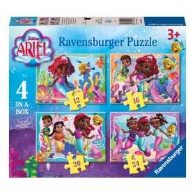 PUZZLE set 4 in 1 ARIEL ravensburger 12 16 20 24 PEZZI in a box DISNEY junior Ravensburger - 1