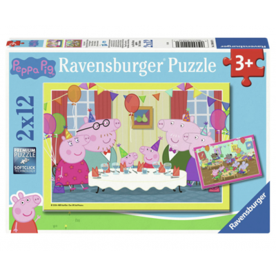 PUZZLE 2X12 ravensburger PEPPA PIG cm 26 x 18 SET DI 2 DA 12 PEZZI età 3+ Ravensburger - 1