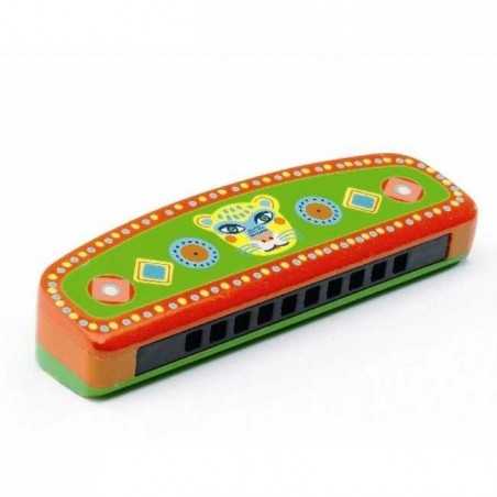 ARMONICA A BOCCA in legno e metallo Djeco Animambo strumento musicale per bambini DJ06011