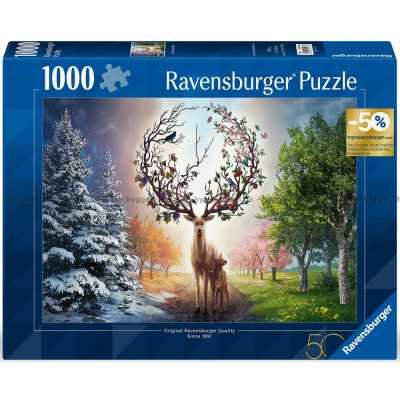 PUZZLE 1000 PEZZI ravensburger CERVO MAGICO fantastico ORIGINALE softclick 70X50CM Ravensburger - 1