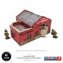 GARAGE WITH PETROL STATION elemento scenico WW2 NORMANDY micro art studio DIPINTO per 28mm SCALA 1/56 Micro Art Studio - 1