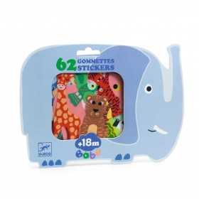 ADESIVI GIGANTI set di 62 stickers ANIMALI DEL SAFARI sagomati DJECO età 18 mesi + Djeco - 1
