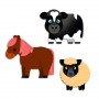 ADESIVI GIGANTI set di 62 stickers ANIMALI DELLA FATTORIA sagomati DJECO età 18 mesi + Djeco - 1