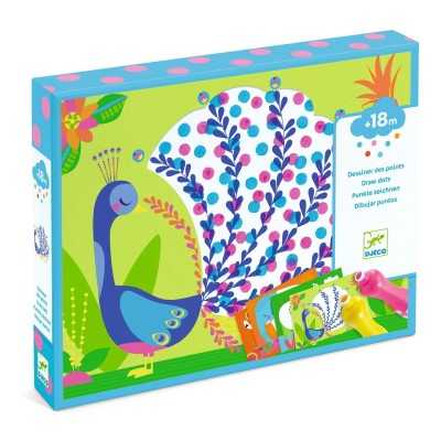 DISEGNARE nint'altro che puntini DISEGNI DA COLORARE punto per punto DJECO kit artistico DJ00081 età 18 mesi + Djeco - 1
