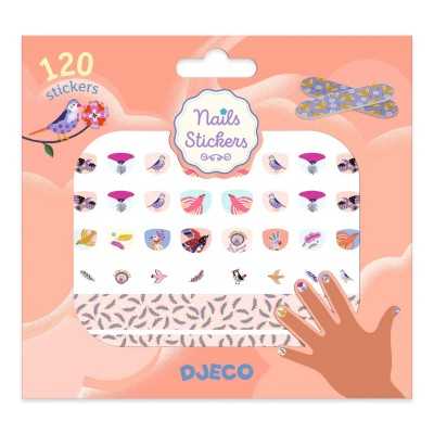 NAIL STICKER PIUME adesivi per unghie PLUMES manicure set DJECO con 120 stickers DJ09239 età 4+ Djeco - 1