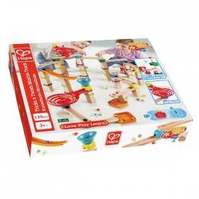 PISTA PER BIGLIE CON DOMINO tricks n twists marble track HAPE in legno plastica e metallo E1100 età 3+ Hape - 1