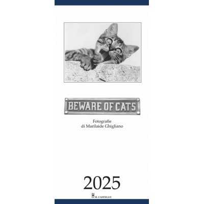 CALENDARIO 2025 da parete VERTICALE il castello BEWARE OF CATS gatti - 1