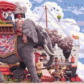 PUZZLE 750 AROUND THE WORLD IN 80 DAYS ravensburger ART & SOUL quadrato 750 PEZZI