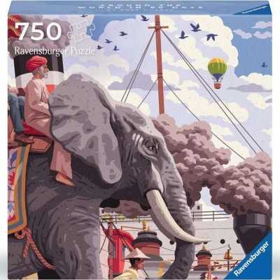PUZZLE 750 AROUND THE WORLD IN 80 DAYS ravensburger ART & SOUL quadrato 750 PEZZI Ravensburger - 2