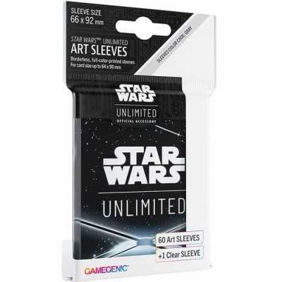 ART SLEEVES star wars unlimited BACK BLACK gamegenic ACCESSORIO UFFICIALE bustine 60 + 1 GAMEGENIC - 1