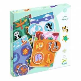 LOTO WOOD animali del mondo PEZZI IN LEGNO tombola DJECO DJ01615 età 2+ Djeco - 1