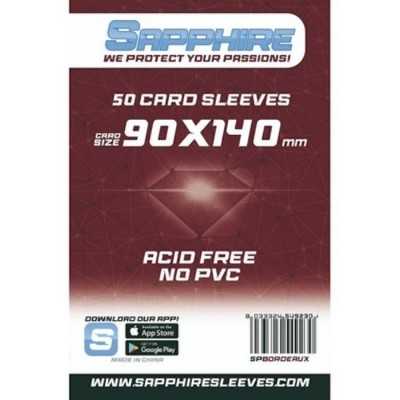 50 BUSTINE PROTETTIVE sapphire BOURDEAUX card sleeves 90 x 140 mm RED GLOVE trasparenti Red Glove - 1