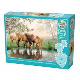 HORSE family PUZZLE cobble hill 350 PEZZI con poster CAVALLI COBBLE HILL - 1