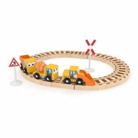 CONSTRUCTION SQUAD SET ferrovia TRENINO treno J'ADORE in legno GIOCO età 1+ J'adore - 2
