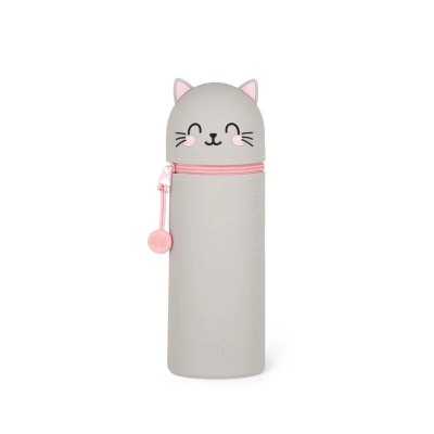 ASTUCCIO 2 IN 1 gatto 2024 KAWAII con zip GRIGIO legami IN SILICONE Legami - 1