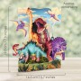 DINOSAURS biglietto d'auguri SWING CARD santoro 3D POP UP dinosauri Santoro - 3