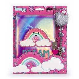 DIARIO SEGRETO tricoastal RIFLETTENTE con penna e lucchetto ARCOBALENO TRI COASTAL DESIGN - 1