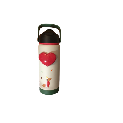 BORRACCIA in acciaio inox 304 VOL 500ML seven CUORE cartomania BIANCO caldo e freddo TENUTA STAGNA SEVEN - 1