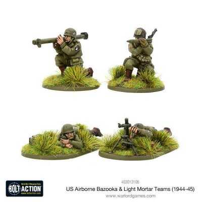 US AIRBORNE BAZOOKA & LIGHT MORTAR TEAMS warlord games BOLT ACTION miniature in metallo WWII Warlord Games - 1