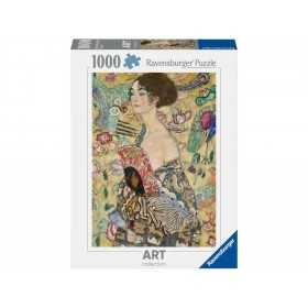 PUZZLE 1000 PEZZI ravensburger SIGNORA CON VENTAGLIO art collection KLIMT verticale