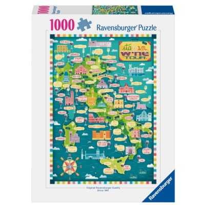 PUZZLE 1000 PEZZI ravensburger MAPPA DEI VINI D'ITALIA italian wine tour VERTICALE Ravensburger - 1