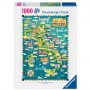 PUZZLE 1000 PEZZI ravensburger MAPPA DEI VINI D'ITALIA italian wine tour VERTICALE Ravensburger - 1