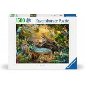 PUZZLE 1500 PEZZI ravensburger LEOPARDI NELLA GIUNGLA originale CM 80 X 60
