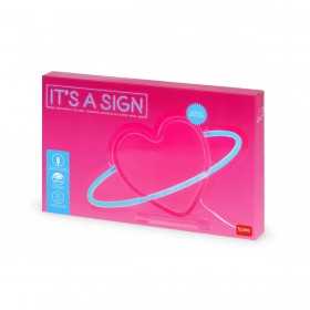 LAMPADA LED EFFETTO NEON insegna luminosa IT'S A SIGN legami CUORE san valentino Legami - 1