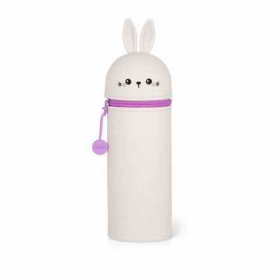 ASTUCCIO 2 IN 1 coniglio KAWAII con zip GRIGIO legami IN SILICONE Legami - 2