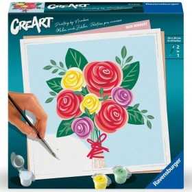 BOUQUET DI ROSE quadrato CREART kit artistico PENNELLO 2 IN 1 ravensburger 20 X 20 CM Ravensburger - 1