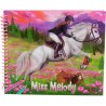 ALBUM Miss Melody 3D da colorare VESTI IL TUO CAVALLO decora CREA depesche STICKERS TATTILI