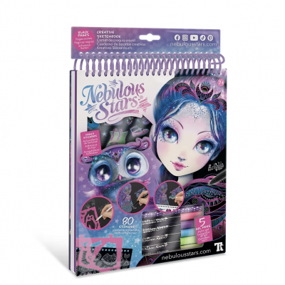 ALBUM DA DISEGNO creative sketchbook NEBULOUS STARS kit artistico PAGINE NERE set creativo ECLIPSIA età 7+ NEBULOUS STARS - 1