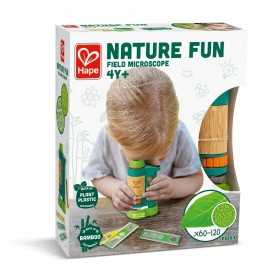 MICROSCOPIO PORTATILE nature fun HAPE in bamboo E5583 età 4+