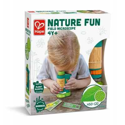 MICROSCOPIO PORTATILE nature fun HAPE in bamboo E5583 età 4+ Hape - 1