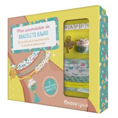 SET CREATIVO kit artistico BRACCIALETTI KAWAII con 3 gioielli AUZOU età 6+ auzou - 1