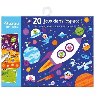 20 GIOCHI TASCABILI set di attività SPAZIO con pennarello cancellabile AUZOU età 3+ auzou - 1