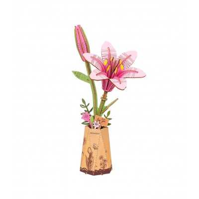 PINK LILY giglio ROWOOD in legno ROBOTIME wooden bloom craft TW071 età 8+ ROBOTIME - 1