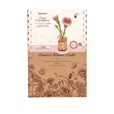 PINK CARNATION garofano ROWOOD in legno ROBOTIME wooden bloom craft TW061 età 8+ ROBOTIME - 1