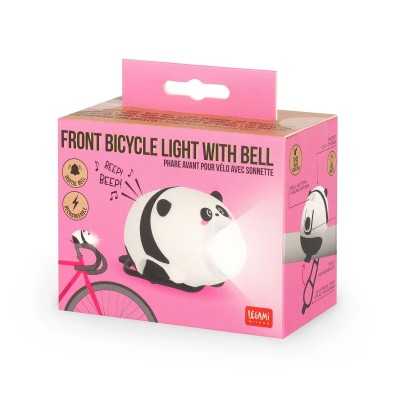 LUCE ANTERIORE PER BICICLETTA CON CAMPANELLO legami PANDA bici FRONT BICYCLE LIGHT WITH BELL Legami - 1