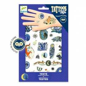 TATUAGGI rimuovibili con acqua NOTTURNO tattoo fosforescenti DJECO per bambini DJ09618 età 3+ Djeco - 1