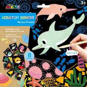 SCRATCH JUNIOR my sea friends ANIMALI MARINI kit artistico AVENIR età 3+ AVENIR - 1