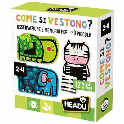COME SI VESTONO? osservazione e memoria HEADU con 12 sagome IN LEGNO età 2+ HEADU - 1