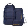 SET ZAINO scuola SATCH PACK ergonomico DENIM BLUE 2025 con gym bag e astuccio JEANS Satch - 1