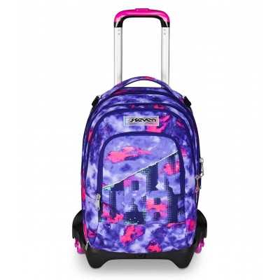 TROLLEY JACK tre ruote 3WD scuola DETACH seven SHADY DYE GIRL vol 37 litri ZAINO staccabile 3 IN 1 SEVEN - 1