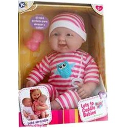 BAMBOLA BEBE' bebè PIGIAMA A RIGHE 51 cm BERENGUER Boutique DOLL bebe PUPAZZO bambolotto NEONATO età 2+