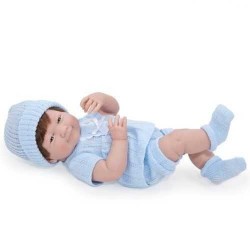 BAMBOLA BEBE' bebè AZZURRO 38 cm BERENGUER Boutique DOLL bebe PUPAZZO certificato di nascita 2+