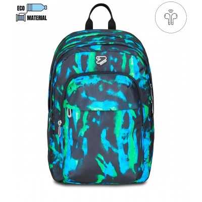 ZAINO scuola PRO XXL seven DETACH backpack VERDE BLU the double CON EARPHONE WIRELESS SEVEN - 1